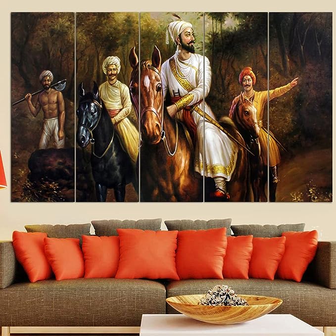 RV SALES Shivaji Maharaj Photo Frame Wall Painting For Home Decoration And  Gifting (10 x 13.5 inch )